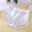 High Waist Women Underwear French Cut Panties Undergarments Breathable Soft Fabric Girls Lingerie - Light Blue - Shop N Save