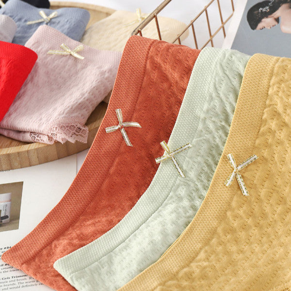 Romantic Lace French Cut Panties Slim Fit Elastic High Waist Underwear for Women - Light Pink - Shop N Save