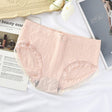 Romantic Lace French Cut Panties Slim Fit Elastic High Waist Underwear for Women - Light Pink Shades - Shop N Save