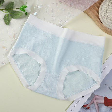 High Elastic Waist Embossed Pattern Women Underwear Undergarments French Cut Panties Girls Lingerie Inner Wear - Sky Blue - Shop N Save