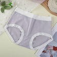 High Elastic Waist Embossed Pattern Women Underwear Undergarments French Cut Panties Girls Lingerie Inner Wear - Light Purple - Shop N Save