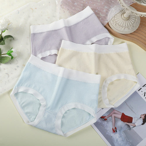 High Elastic Waist Embossed Pattern Women Underwear Undergarments French Cut Panties Girls Lingerie Inner Wear - Yellow - Shop N Save
