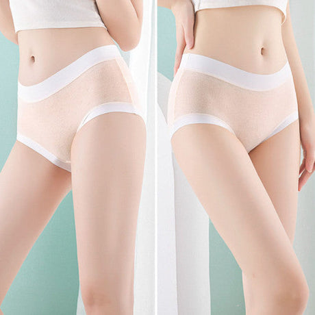High Elastic Waist Embossed Pattern Women Underwear Undergarments French Cut Panties Girls Lingerie Inner Wear - Apricot - Shop N Save