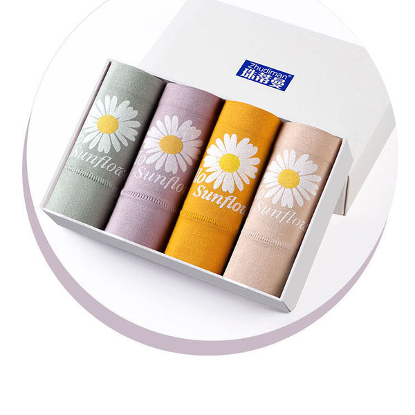 Floral Print High Waist Women's Underwear Soft Stylish and Comfortable Innerwear - Yellow - Shop N Save