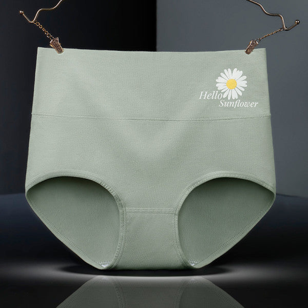 Floral Print High Waist Women's Underwear Soft Stylish and Comfortable Innerwear - Light Green - Shop N Save