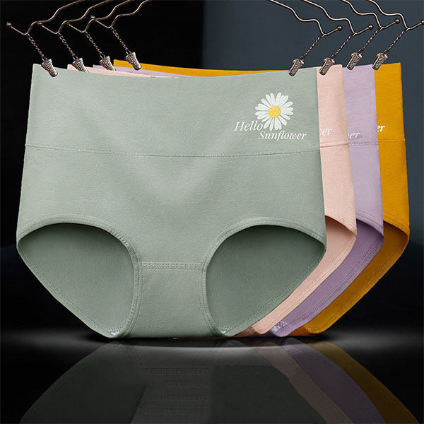 Floral Print High Waist Women's Underwear Soft Stylish and Comfortable Innerwear - Light Green - Shop N Save