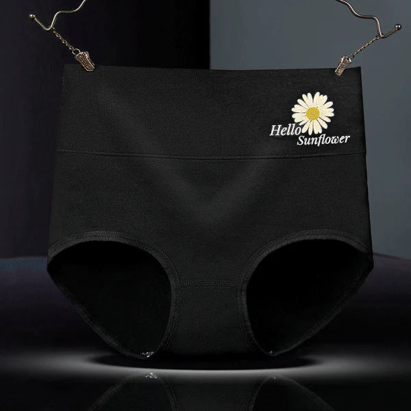 Floral Print High Waist Women's Underwear Soft Stylish and Comfortable Innerwear - Black - Shop N Save