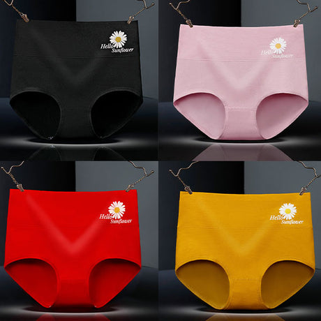 Floral Print High Waist Women's Underwear Soft Stylish and Comfortable Innerwear - Red - Shop N Save