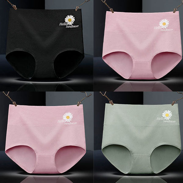 Floral Print High Waist Women's Underwear Soft Stylish and Comfortable Innerwear - Black - Shop N Save