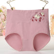 High Elastic Waist Floral Print Girls Panty Brief Women Undergarments Soft Fabric Underwear - Pink - Shop N Save
