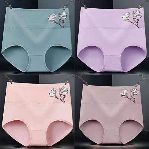 High Elastic Waist Underwear Briefs Women Undergarments Comfortable Summer Wear Panty - Bean Paste - Shop N Save