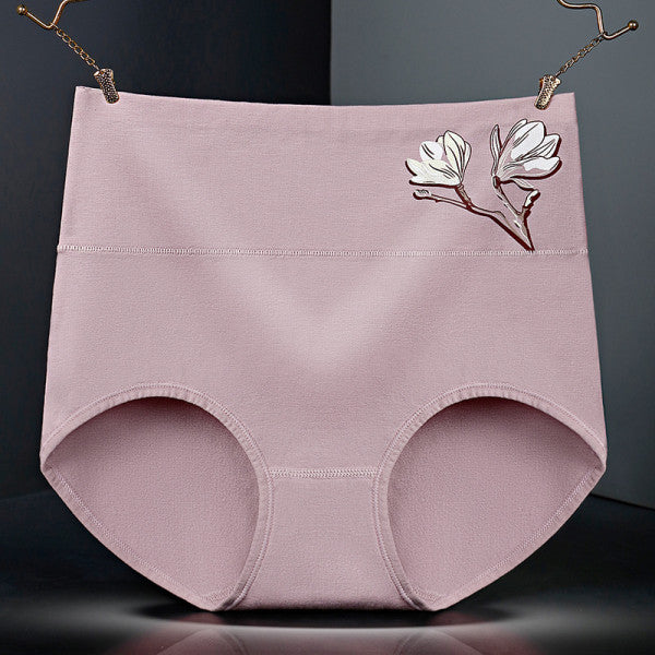 High Elastic Waist Underwear Briefs Women Undergarments Comfortable Summer Wear Panty - Bean Paste - Shop N Save