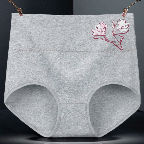 High Elastic Waist Underwear Briefs Women Undergarments Comfortable Summer Wear Panty - Gray - Shop N Save