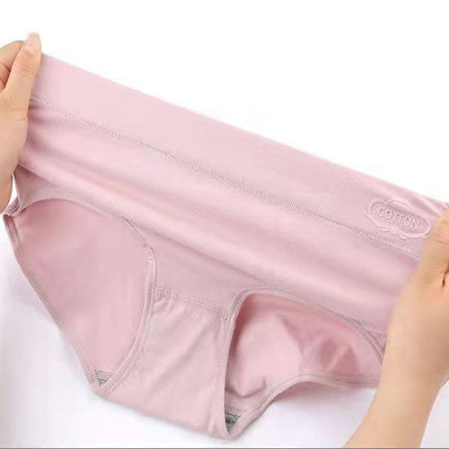 French Cut Elastic Waist Stylish Underwear Plain Color Mini Panty Women Undergarments - Skin - Shop N Save