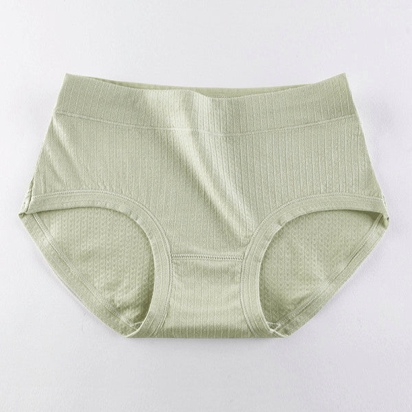 Stay Comfy and Chic with Cotton Blend Elastic Waist Hipster Panties Underwear For Women - Light Green - Shop N Save
