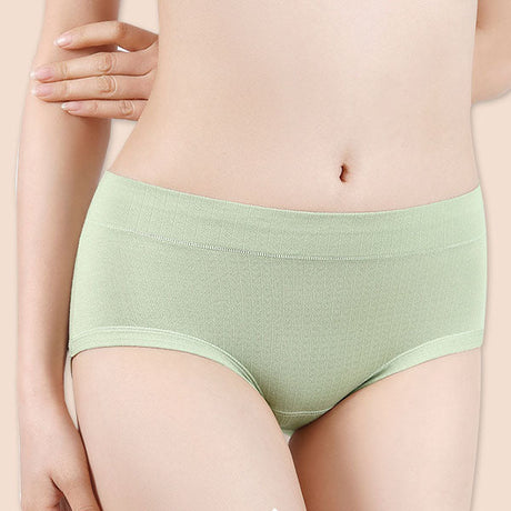 Stay Comfy and Chic with Cotton Blend Elastic Waist Hipster Panties Underwear For Women - Light Green - Shop N Save