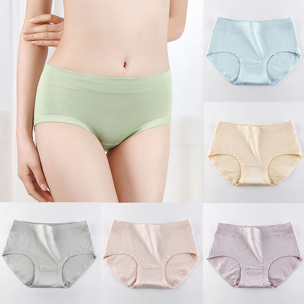 Stay Comfy and Chic with Cotton Blend Elastic Waist Hipster Panties Underwear For Women - Gray - Shop N Save