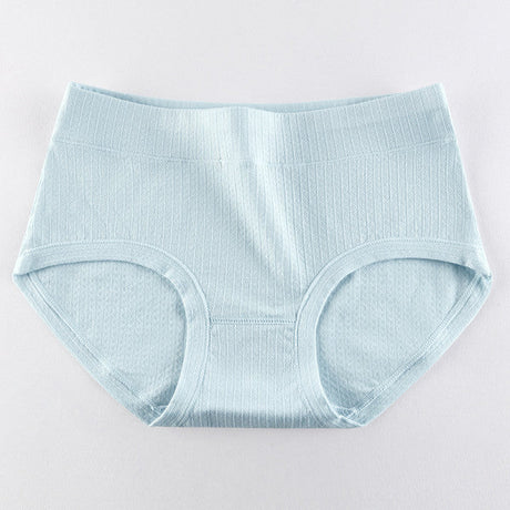 Stay Comfy and Chic with Cotton Blend Elastic Waist Hipster Panties Underwear For Women - Light Blue - Shop N Save