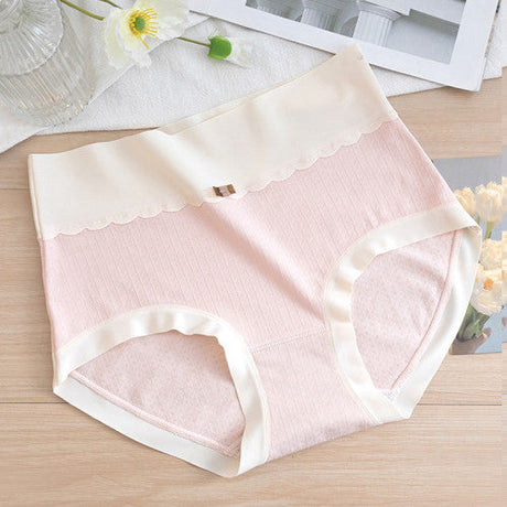 Comfortable Women's High Waist Brief Elastic Closure Soft Cotton Blends Underwear - Light Pink - Shop N Save