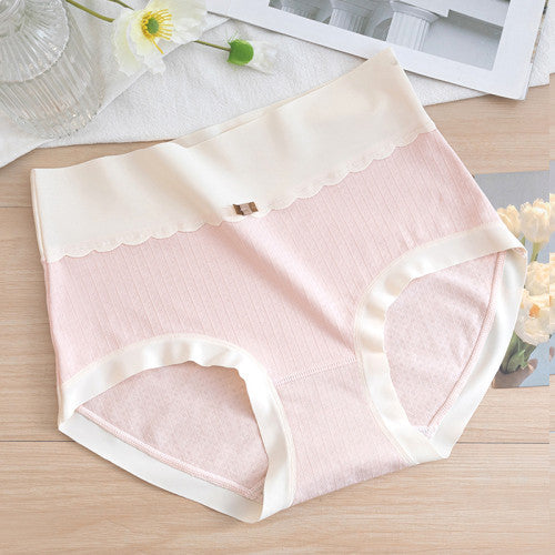 Comfortable Women's High Waist Brief Elastic Closure Soft Cotton Blends Underwear - Light Pink - Shop N Save