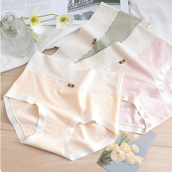 Comfortable Women's High Waist Brief Elastic Closure Soft Cotton Blends Underwear - Light Pink - Shop N Save