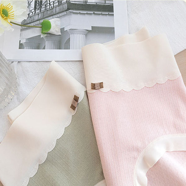 Comfortable Women's High Waist Brief Elastic Closure Soft Cotton Blends Underwear - Light Pink - Shop N Save