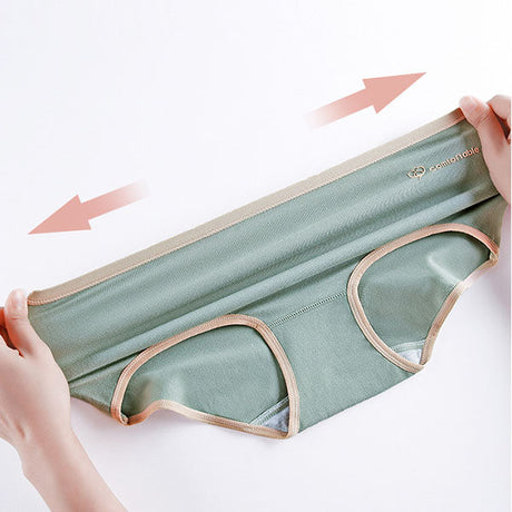 Stylish Two Tone Elastic Waist Hipster Women's Cotton Blend Underwear - Green - Shop N Save