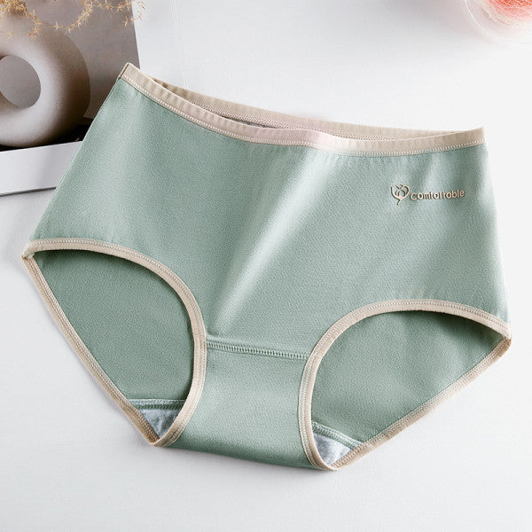 Stylish Two Tone Elastic Waist Hipster Women's Cotton Blend Underwear - Green - Shop N Save