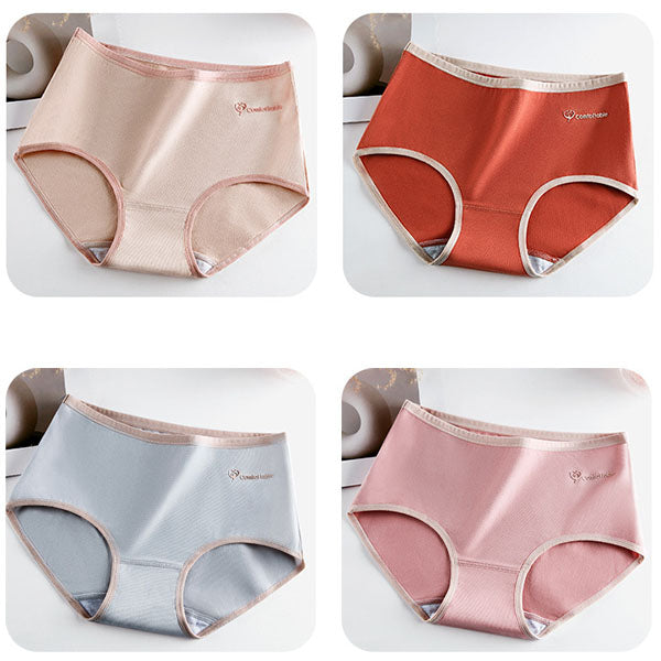 Stylish Two Tone Elastic Waist Hipster Women's Cotton Blend Underwear - Pink - Shop N Save