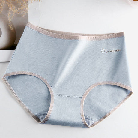 Stylish Two Tone Elastic Waist Hipster Women's Cotton Blend Underwear - Light Blue - Shop N Save