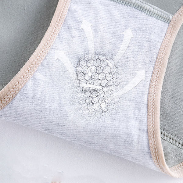 Stylish Two Tone Elastic Waist Hipster Women's Cotton Blend Underwear - Light Orange - Shop N Save