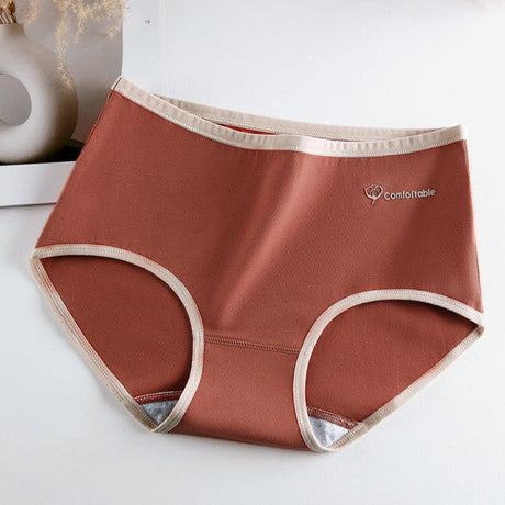 Stylish Two Tone Elastic Waist Hipster Women's Cotton Blend Underwear - Light Orange - Shop N Save