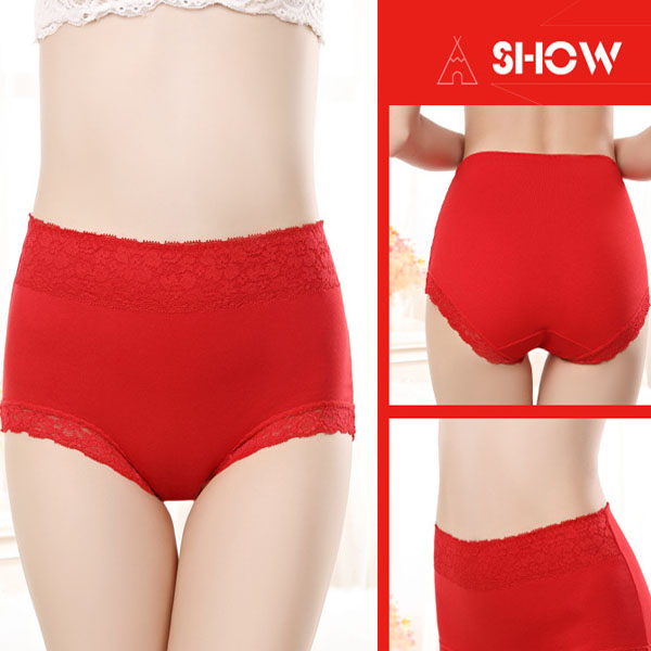 Flawless Lace High Waist Brief Stylish Soft and Comfortable Women's Underwear - Red - Shop N Save