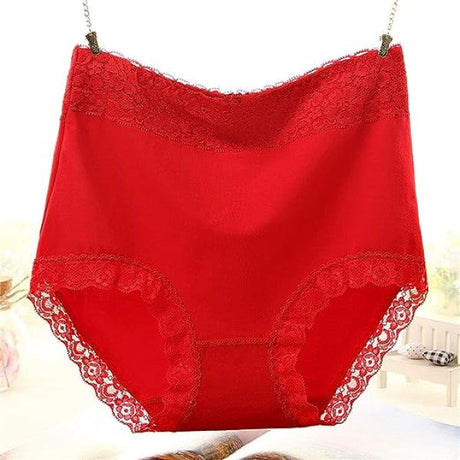 Flawless Lace High Waist Brief Stylish Soft and Comfortable Women's Underwear - Red - Shop N Save