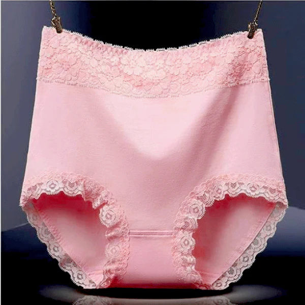Flawless Lace High Waist Brief Stylish Soft and Comfortable Women's Underwear - Pink - Shop N Save