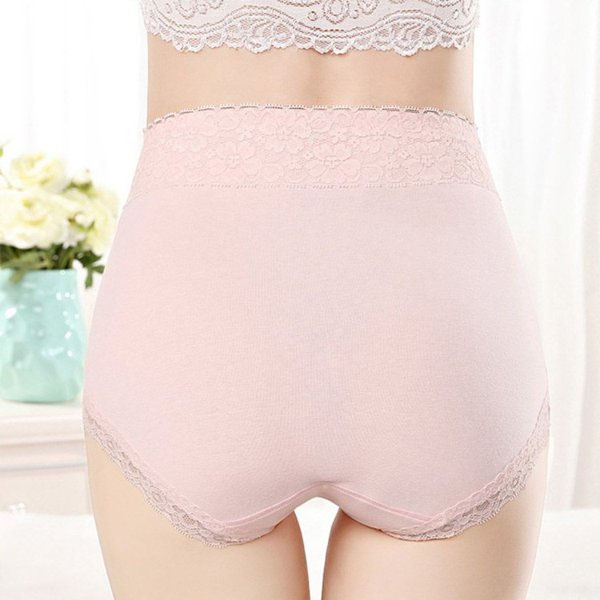 Flawless Lace High Waist Brief Stylish Soft and Comfortable Women's Underwear - Pink - Shop N Save