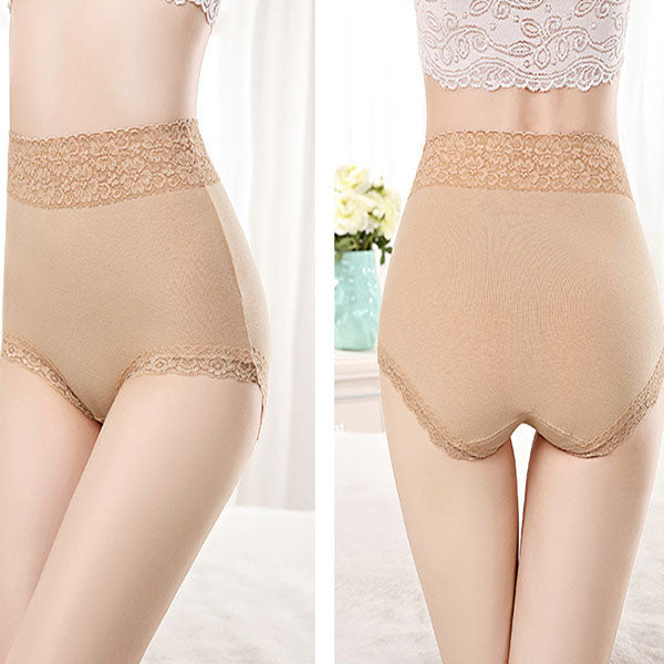 Flawless Lace High Waist Brief Stylish Soft and Comfortable Women's Underwear - Skin - Shop N Save