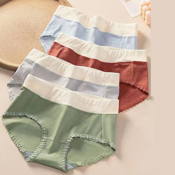 Floral Lace High Waist Briefs Stylish Soft Fabric Women's Underwear - Light Gray - Shop N Save