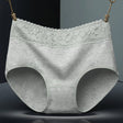 Elegant Lace High Waist Women's Brief Stylish Innerwear Comfortable Cotton Blends Underwear - Gray - Shop N Save