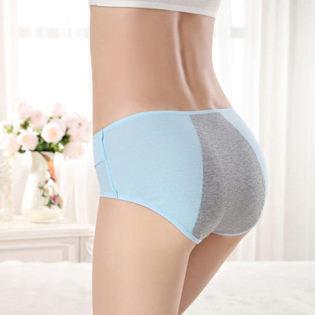 Elegant Lace High Waist Women's Brief Stylish Innerwear Comfortable Cotton Blends Underwear - Light Blue - Shop N Save