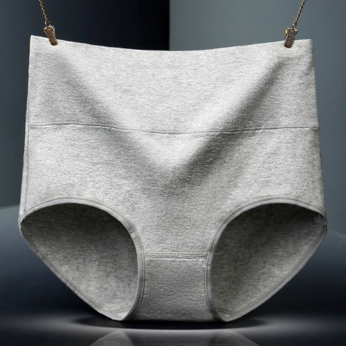 Belly Shaper High Elastic Waist Underwear Brief Stylish Plain Color Women Undergarments - Gray - Shop N Save