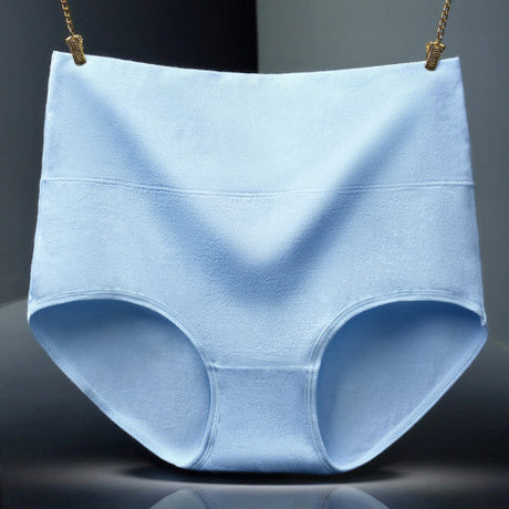 Belly Shaper High Elastic Waist Underwear Brief Stylish Plain Color Women Undergarments - Sky Blue - Shop N Save
