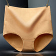 Belly Shaper High Elastic Waist Underwear Brief Stylish Plain Color Women Undergarments - Apricot - Shop N Save