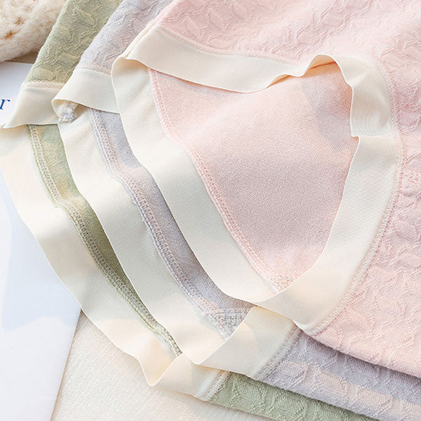 Stylish Ribbed High Waist Hipsters Two Tone Women's Panties Cotton Blend Fabric Underwear - Orange Red - Shop N Save