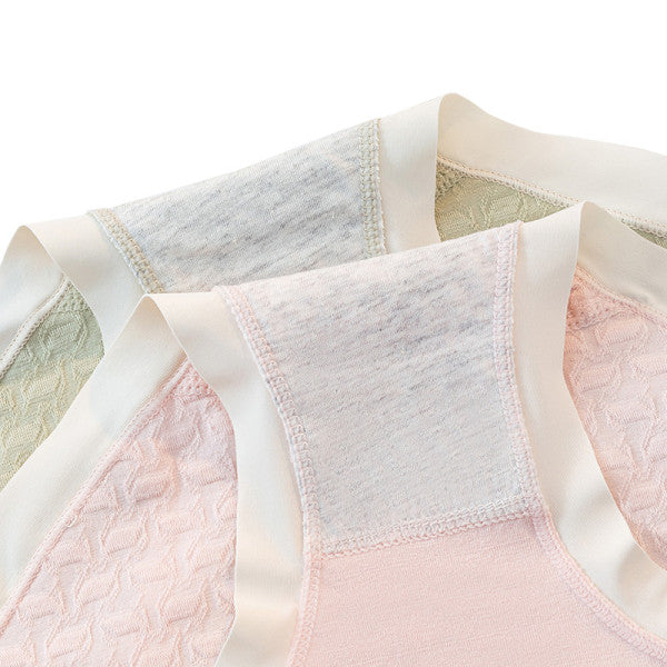 Stylish Ribbed High Waist Hipsters Two Tone Women's Panties Cotton Blend Fabric Underwear - Light Pink - Shop N Save