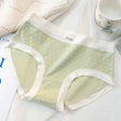 Stylish Ribbed High Waist Hipsters Two Tone Women's Panties Cotton Blend Fabric Underwear - Light Green - Shop N Save