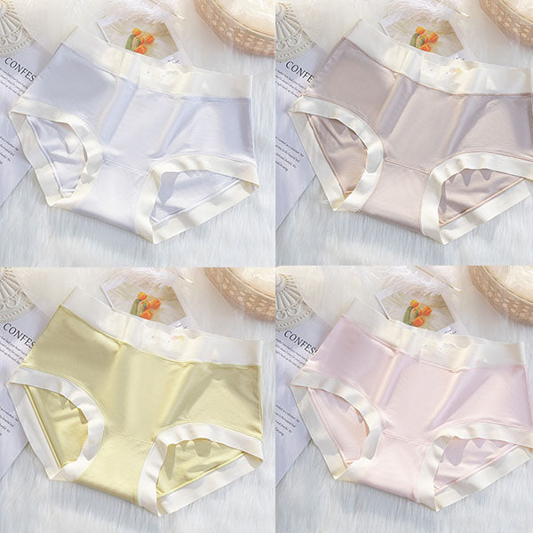 Elastic Waist Two Tone Hipster Panty Women's Innerwear Spandex Underwear's - Light Yellow - Shop N Save