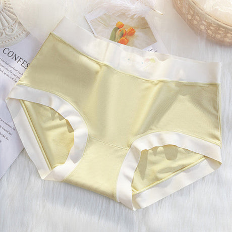 Elastic Waist Two Tone Hipster Panty Women's Innerwear Spandex Underwear's - Light Yellow - Shop N Save