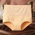 Floral Embossed Print High Elastic Waist Underwear Women Summer Wear Inner Soft Comfy Fabric Women's Panty - Skin - Shop N Save
