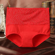 Floral Embossed Print High Elastic Waist Underwear Women Summer Wear Inner Soft Comfy Fabric Women's Panty - Red - Shop N Save